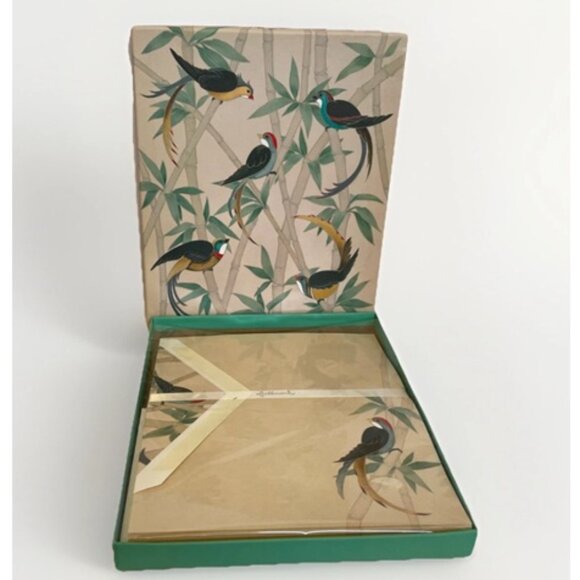 NOS Vintage Hallmark Boxed Stationery Set With Tropical Bird Design New Unused - Picture 1 of 10